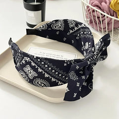 Lunivop Paisley Bandana Hairbands for Women Fashion Top Knotted Bow Headband Cute Rabbit Ear Turban Headwrap Hair Band Girls Accessories