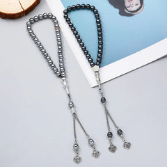 Hnewly Tasbih Natural Hematite Stone Promotes Blood Circulation Misbaha 33 Beads Muslim Bracelet Islamic Gift Accessoriy Turkey Jewelry