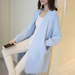 Hnewly Longline Open Front Knit Cardigan for Women Comfy Sweater Coat Female Long Duster Cardi Casual Chic Autumn Winter Outfit