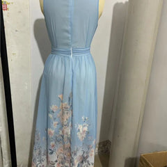 Lunivop New Fashion Party Dresses Deep V Neck Floral Printing Ruffle Sleeveless A Line Beach Dress High Waisted Summer Sexy Womens Dress