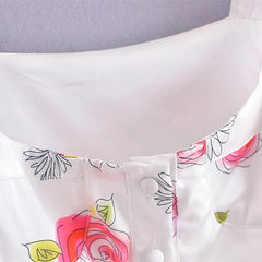 Lunivop Summer U Collar White Print Flower Sleeveless Bodysuits Women Ruched Ruffles Hem Skirt-shorts Jumpsuit Tank Romper Overalls