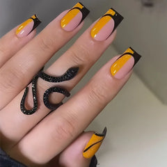 Hnewly 24pcs Wine Red Powder Fake Nails Square Head French Ballet Nail Press on Nails Gradient False Nails Waterproof Faux Fingernails