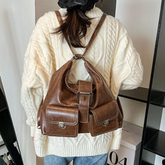 Hnewly Retro Large Capaci Casual Women's Tote Bag Underarm Bag Fall Winter New Sle Double oulder Bapa Trendy Leisure Handbags