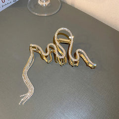 Lunivop Luxury Crystal Tassel Hair Claws Clips For Women Girls Fashion Snake Metal Hair Crab Hairpins Headwear Hair Accessories