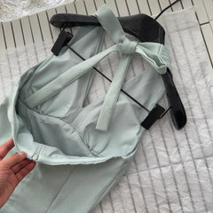 Hnewly Summer Women Korean Evening Mini Dress A-line Halter Frock Birthday One-Piece 2000s Aesthetic Prom Gown Shoujo Vacation