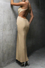 Hnewly Sexy High Splits Sequined Wrap Dress Elegant V-neck Backless Strappy Dresses For Women Party Clubwear Vestidos Summer