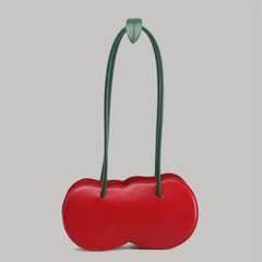 Hnewly Sweet Cherry Red Underarm Bag Women Water Splash Proof Creative Berry Handbag Ladies Lightweight Polyester Leather Shoulder Bag
