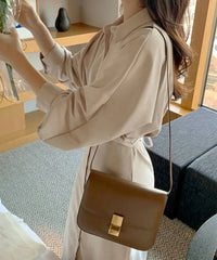 Hnewly Vintage Evening Shirt Dresses For Women Party Fashion High Waist Korean Lace Up Long Woman Dress Elegant Autumn Vestidos