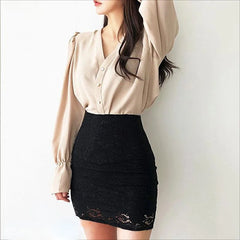 Hnewly Lace Skirts for Woman Wrap White Tight Women's Skirt Midi Clothes Korean Style Premium High Quality Vintage Trend Stylish