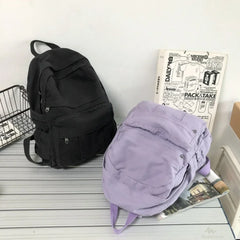 Hnewly Girl Fabric School Bag New Fashion College Student Vintage Women Backpack Canvas Female Laptop Bag Travel Kawaii Ladies Backpack