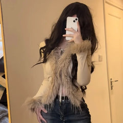Hnewly trashy outfits Women's Cardigan Sweater Y2K Girl Punk Hip Hop Street Wool Knit Loose Gothic Top long sleeve Cardigans mujer