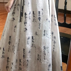 Hnewly Print Long Dresses Spring Summer Chinese Style Vintage Woman Dress Elegant Bandage A-line Vestidos Para Mujer