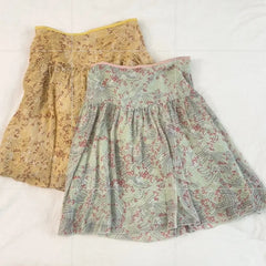 Hnewly Vintage Floral Chiffon Skirts Women Sweet Japanese Style Elegant High Waist Mini Skirts Short Skirts Harajuku Fashion