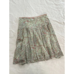 Hnewly Vintage Floral Chiffon Skirts Women Sweet Japanese Style Elegant High Waist Mini Skirts Short Skirts Harajuku Fashion