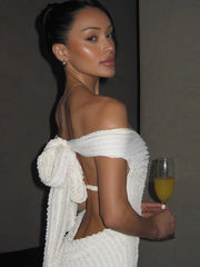 Hnewly Strapless Sexy Dress Women Summer Solid Slim Patchwork Backless Tierred Sleeveless Lace-Up Banquet Party Vestidos