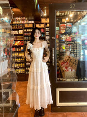 Hnewly Elegant 2000s Vintage Y2k Midi Dress Women Casual Retro Beach Style Short Sleeve Dress Even Party Chic One Piece Dress Korean