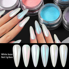 Hnewly 6Box/set Glitter Mirror Dust Nail Powder Chameleon Aurora Metallic Effect Pigments Laser For UV Gel Nail DIY Manicure Decoration