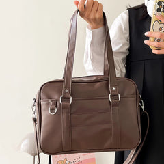 Hnewly Japanese School Handbag with Adjustable Strap Kawaii Shoulder Bag with Zipper Closure Crossbody Bag Underarm Bag Messenger Bag