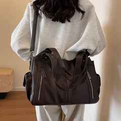 Hnewly Soft Interior Compartment Shoulder Bags High Quality Contrasting Colors Bags for Women Fashion Zipper Pu Women's Handbags