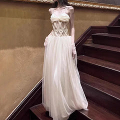 Hnewly Fashion Women Dress Solid Color Sleeveless Strapless Female Summer Birthday Party Dresses New Tide