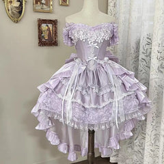 Hnewly Women's Purple Evening Dress New Girl's High Waist Slimming Exquisite Elegant Ball Gown Princess Birthday Party Dresses