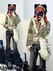 Hnewly American High Street Bell Bottom Jeans Vintage Washed Low-waist Denim Pants 2025 Summer New Loose Straight Wide Leg Pants