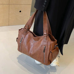 Hnewly Soft Interior Compartment Shoulder Bags High Quality Contrasting Colors Bags for Women Fashion Zipper Pu Women's Handbags