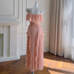 Hnewly Fashion Women Dress Short Sleeve Slash Neck Solid Color Female Summer Evening Party Dresses New Tide