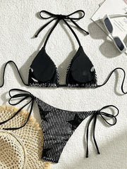 Hnewly Halter Shiny Star Sequins Bikini Women Swimsuit Female Swimwear Two Pieces Bikini Set Brazilian Bathing Suit Swim Beachwear