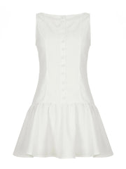 Lunivop Commuter irt Dr Women's Slim Fit Svel oulder Bared A-Line Vest Dr High Waist Pure Color Summer Faion