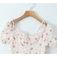 Lunivop Sexy Off Shoulder Floral Print Sweet Dress Women Short Sleeve A-line Mini Summer Dresses Holiday Robe