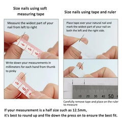 Hnewly 10Pcs Handmade French Nails Set Press On Flower Diamond Decoration Fake Nails Full Cover Removable Manicuree XS S M L Size