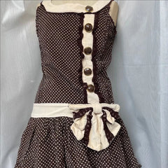 Lunivop New Y2K French Retro Polka Dot Print Summer Slim Dress Sweet Bow Appliques Sleeveless Dress Harajuku Buttons Design Punk Clothes