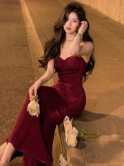 Hnewly Vintage Designer Fashion Sexy Slim Fit Bodycon Dress for Women Long Party Club Prom Evening Strap Midi Dresses Summer 2024 Robe