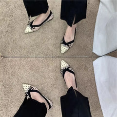 Hnewly Pointed Toe With Bow Shoes for Women High Quality Fashion Spring Comfortable and Elegant Trend Beau Today Y2k Woman Flats
