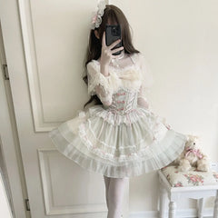 Hnewly Japanese Victorian Lolita Princess Dress Women Elegant Bow Lace Mesh Evening Party Flower Wedding Dresses Girls Sweet Vestidos