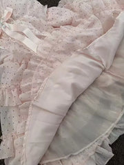 Hnewly Korea Fashion Summer Dresses Sweet Y2K Pink Dress Woman Kawaii Lolita Bow Polka Dots Design Mini Dress Female Chic Outfits