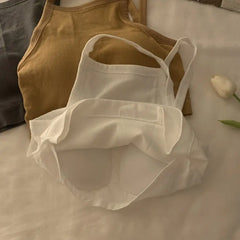 Hnewly Camis Women Backless Inner Crop Top Sexy New Basic Students Fashion Ins Bottoming Clothing Solid Simple Harajuku Leisure Sweet