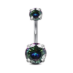 Hnewly 1Pc Surgical Stainless Steel Belly Button Rings -Cubic Body Jewelry For Woman Gift