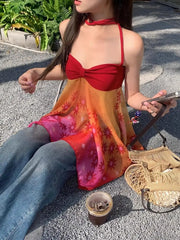 Hnewly Hanging Neck Strap Dress Women's Summer Slimming and Slimming Skincare Sexy Temperament Top