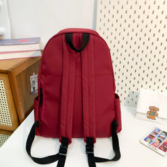 Lunivop Unisex Solid Black Backpacks Large Capacity Waterproof Leisure Or Travel Bags Simple Nylon Light School Bags For Boys Or Girls