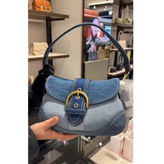 Hnewly High Street Denim Underarm Bag Women New Retro Spring Summer Y2k Shoulder Bags Female Vintage Canvas Casual Handbag Hot Girls