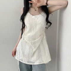 Hnewly Spring Chic Lace Splicing Strap Dress Sweet Inner Wear Outer Wear Women Slim Short Skirt V-Neck Sleeveless A-Line Dress