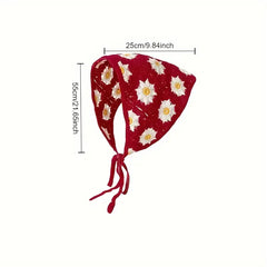 Lunivop Elegant Knitted Triangle Scarf Headband for Women Fashion Girl strawberry Versatile pattern Hair Band Hair Accessory