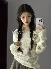 Hnewly Y2k Off Shoulder Women Sweater Korean Style Long Sleeve Knit Pullovers Harajuku Slash Neck Jerseys Slim Autumn Vintage