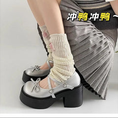 Hnewly Women's Chunky Heel Mary Janes Shoes Spring Round Toe Pumps Platform Shoes for Women Dress Students Women's Lolita Heeled Shoes