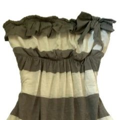 Lunivop Euramerican Sweet Draped Bow Strapless A-line Tops Y2k Aesthetic Constrast Color Striped Camisole Harajuku Punk Girl Tops