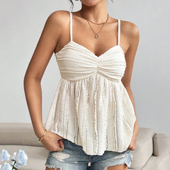 Hnewly Fashion Solid Color Hole Loose Camisole Women Summer A Line Knit Tank Tops Woman Ins Sleeveless Beach Corset Top Feamle