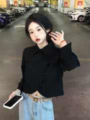 Hnewly Shirts Women Long Sleeve Summer New Arrival Straight Loose All-match Irregular Clothing Aesthetic Harajuku Fashion Chemise Femme