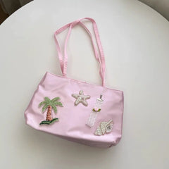 Hnewly Patchwork Embroidery Luxury Exquisite Women's Handbags Korean Sweet Y2k Aesthetic Clutches Fashion Purses Casual Top-Handle